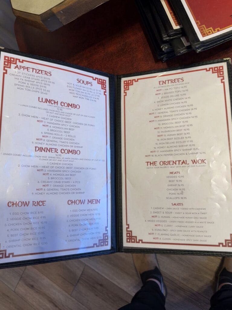Hai Yan Oriental Cuisine Menu 1
