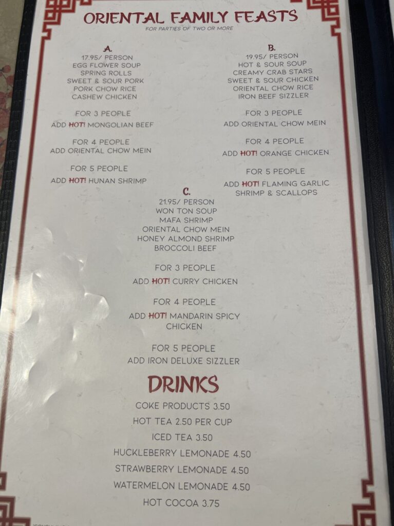 Hai Yan Oriental Cuisine Menu 3